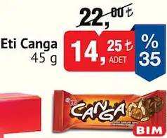 ETİ CANGA ÇİKOLATA 45 G fiyat ve kampanya bilgisi